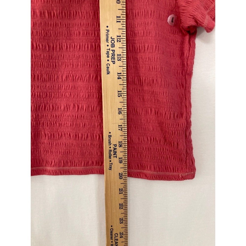 New American Eagle Smocked Crop Top Large Short Sleeve Textured Vacation - Picture 6 of 10